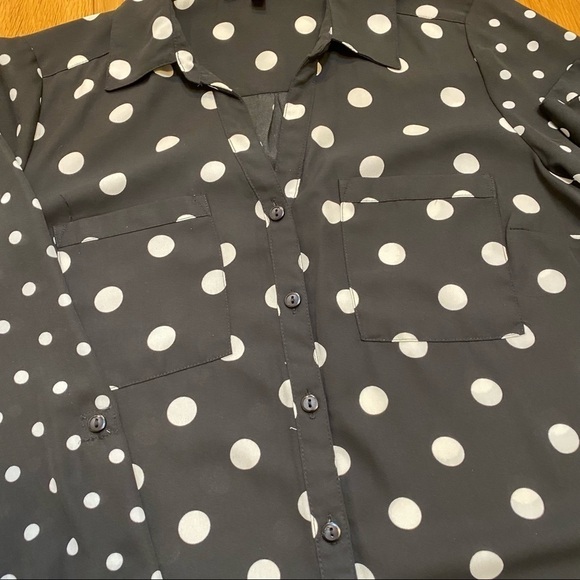 Relativity Women’s Polka Dot Sheer Blouse. Size Small. Black - Picture 4 of 8
